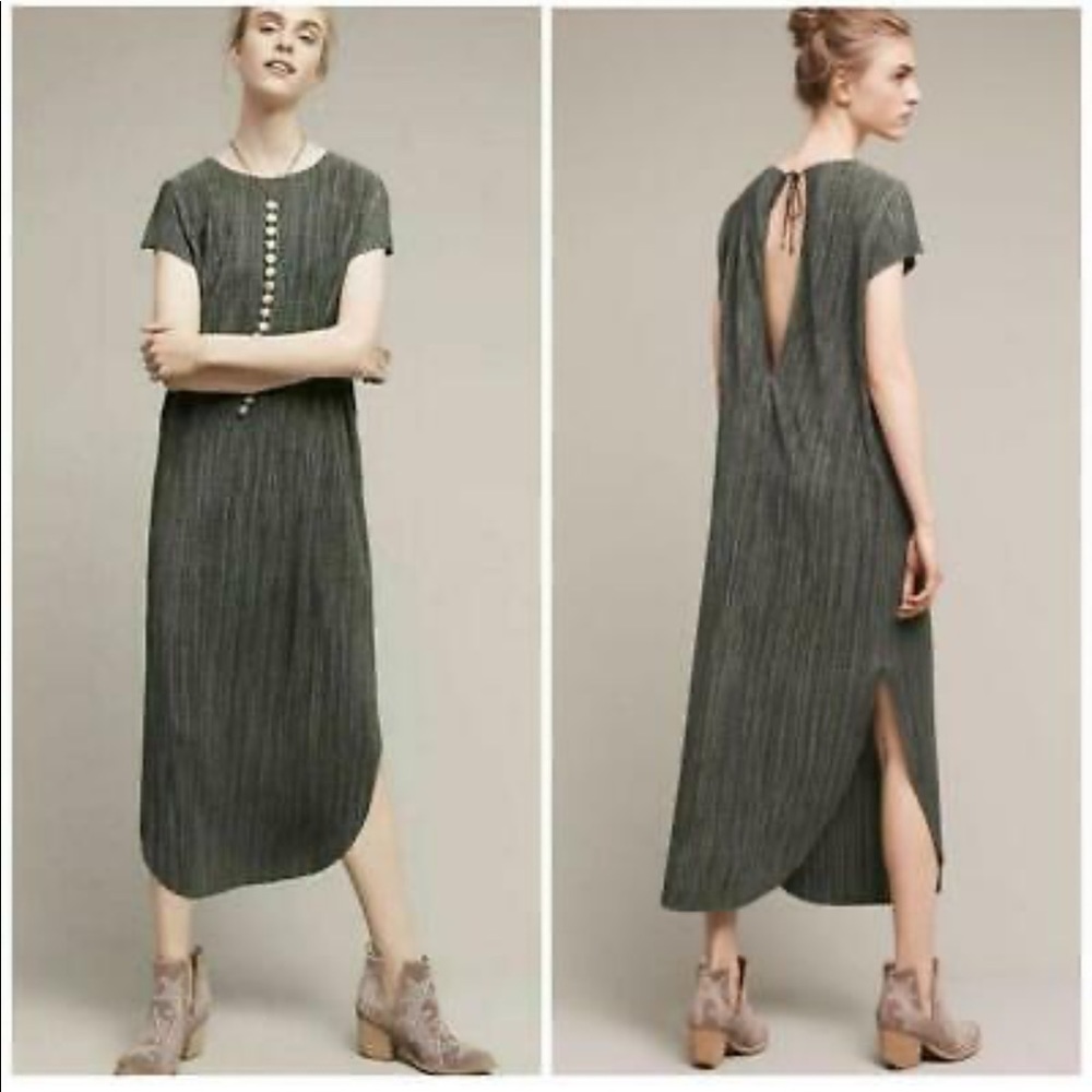 Anthropolgie green textured dress
